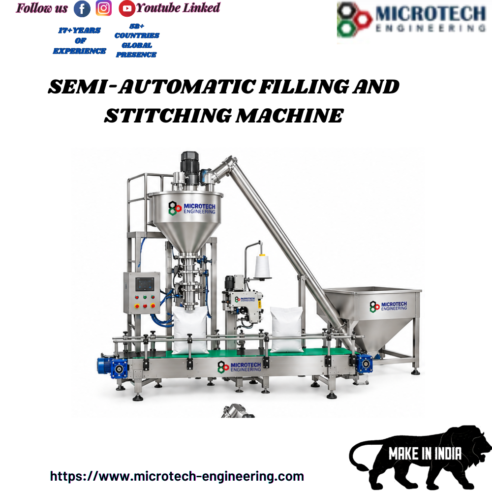 SEMI-AUTOMATIC FILLING AND STITCHING MACHINE