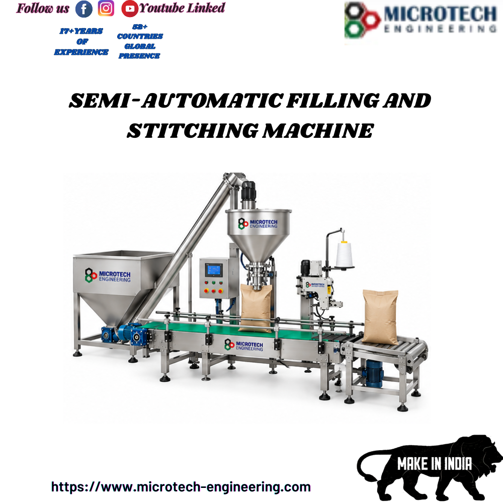 SEMI-AUTOMATIC FILLING AND STITCHING MACHINE