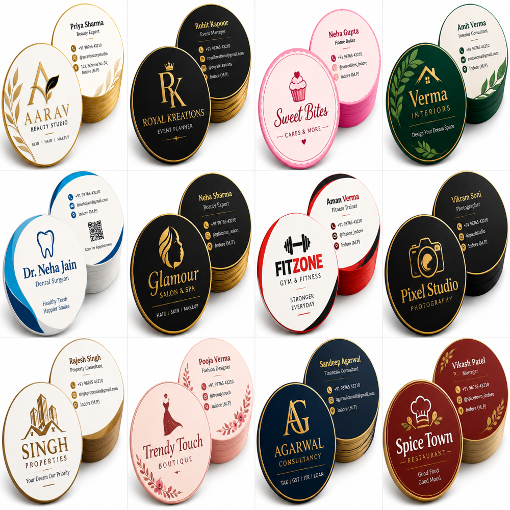 Round Cut Visiting Cards