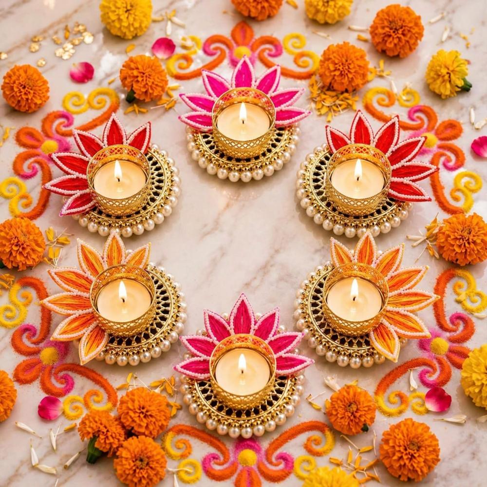 Lotus Shaped Tea Light Candle Holder