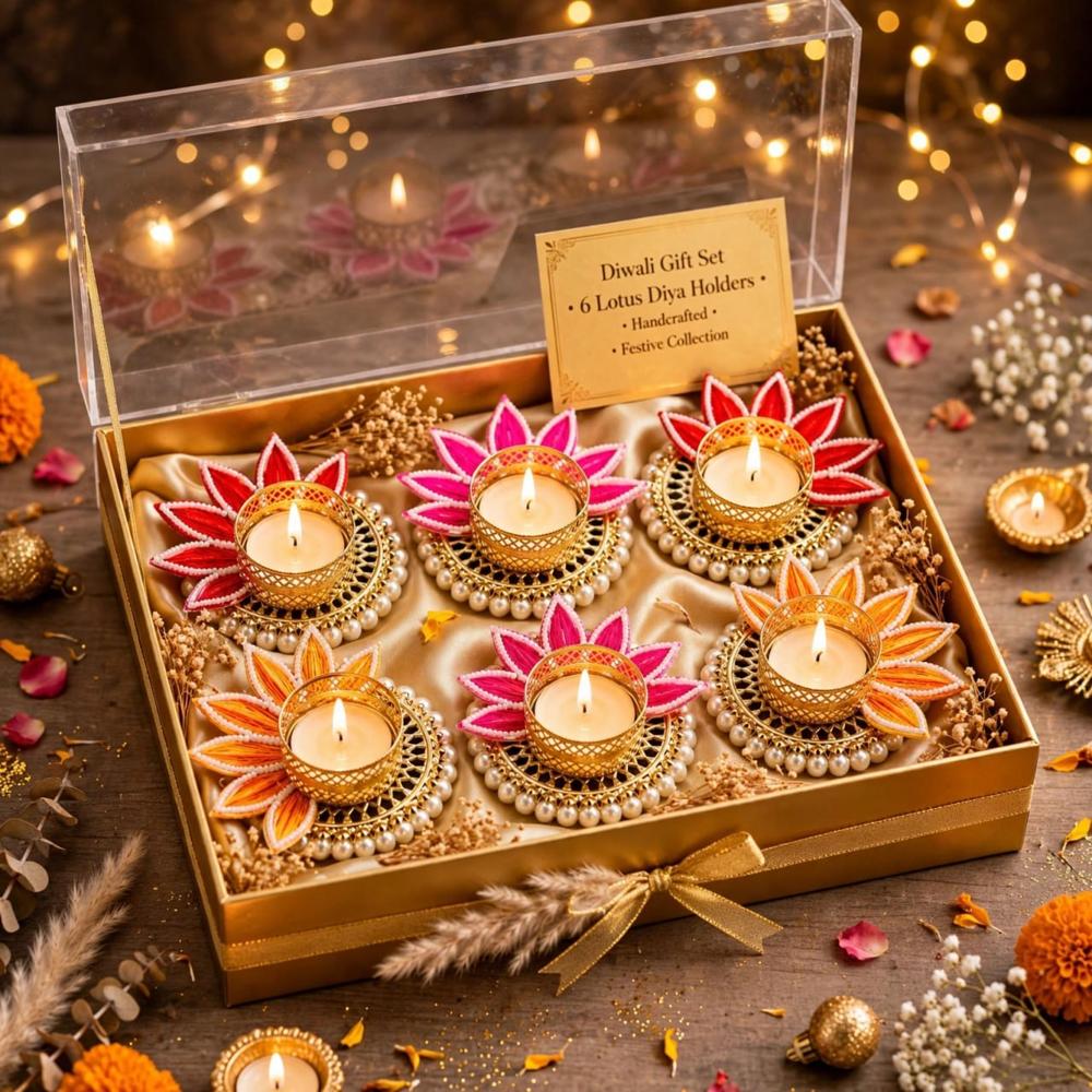 Lotus Shaped Tea Light Candle Holder