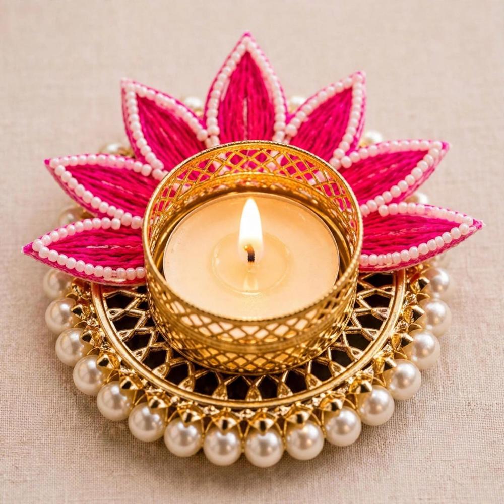 Lotus Shaped Tea Light Candle Holder