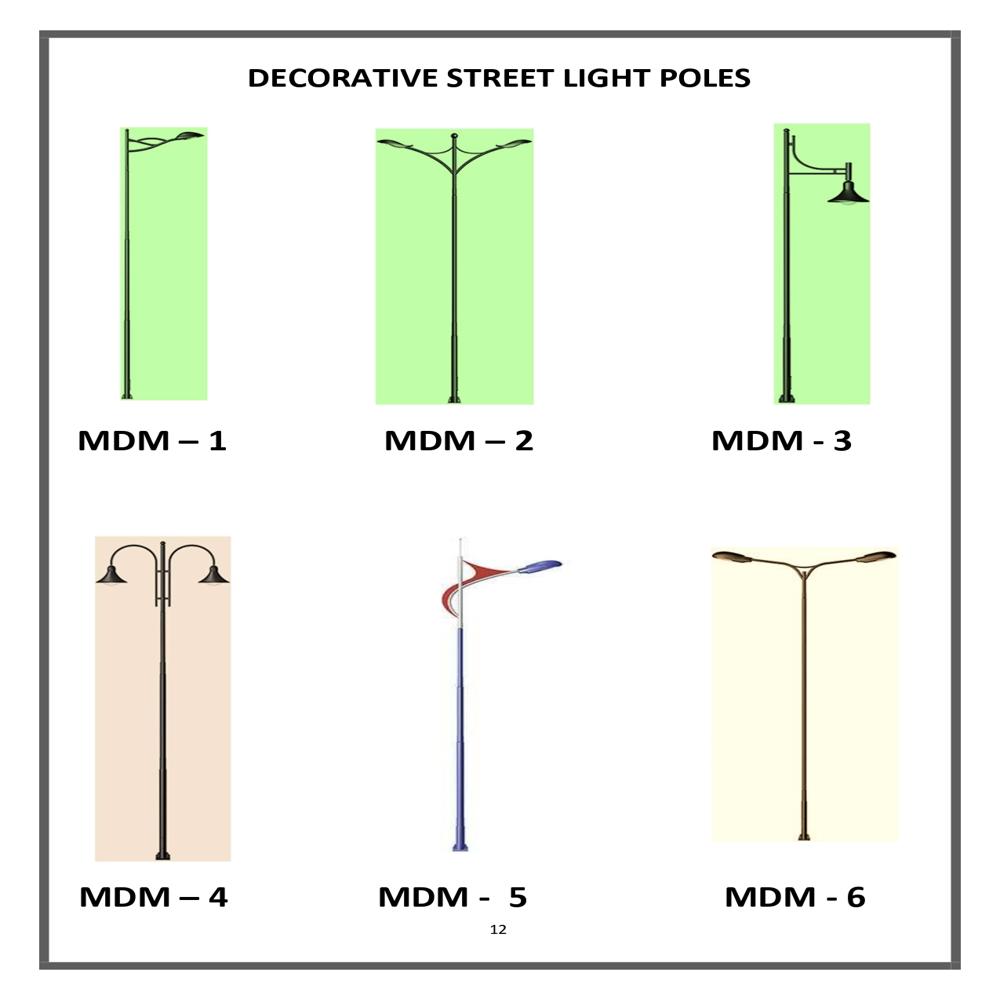 4mtr Street Light Pole - Color: Silver