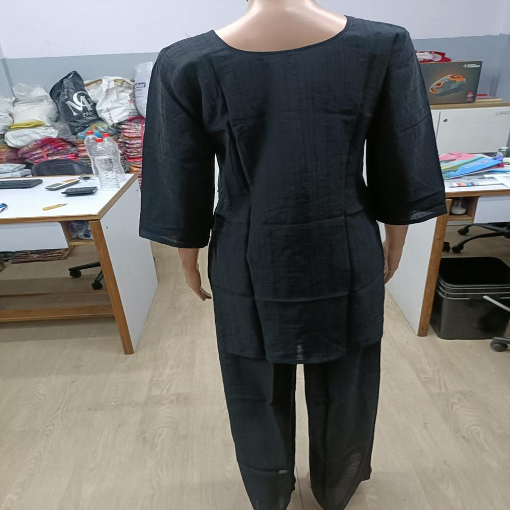 Elegant Embroidered Black Kurta