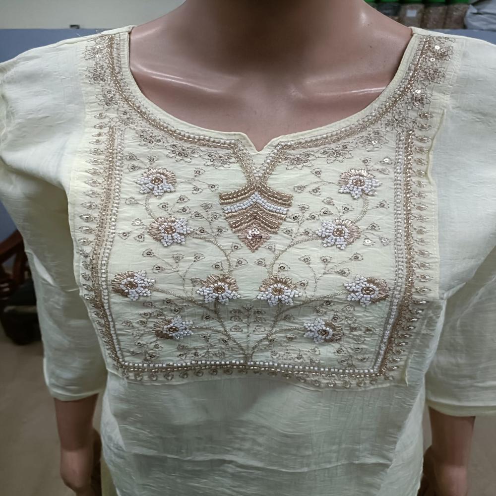 Ivory Elegance Embroidered Kurta Set - Bust Size: Na Inch (In)