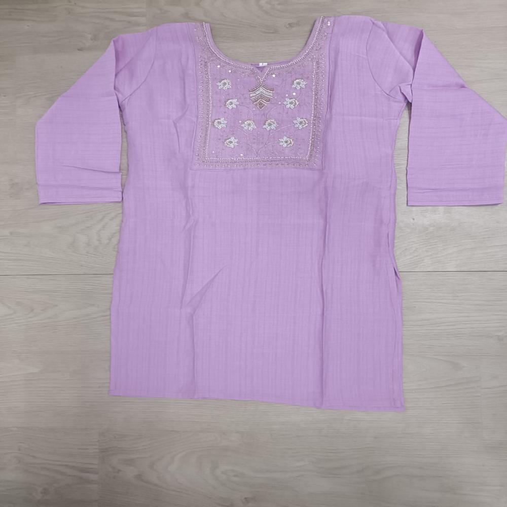Lavender Bloom Embroidered Kurta Pant Set