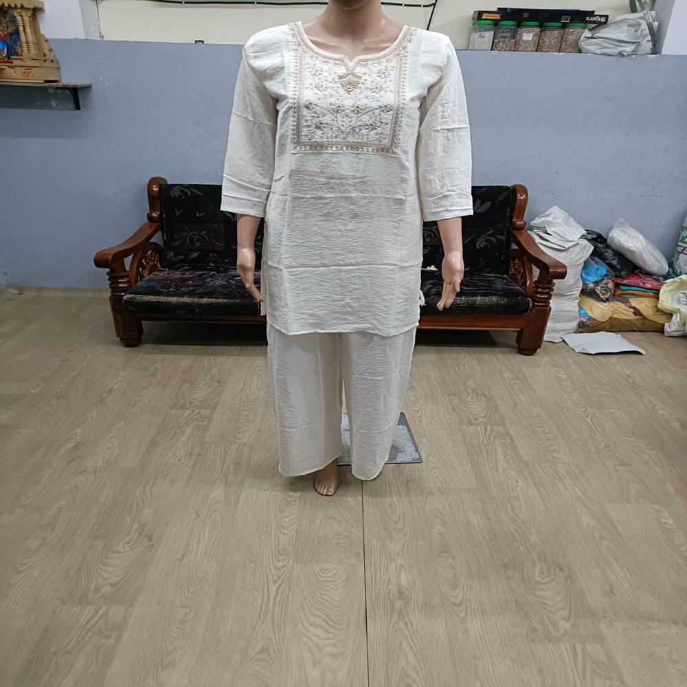 Ivory Grace Embroidered Kurta Pant Set