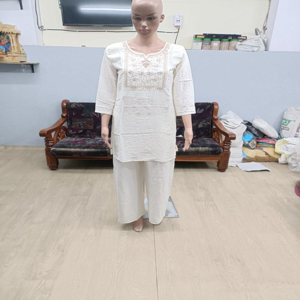 Ivory Grace Embroidered Kurta Pant Set