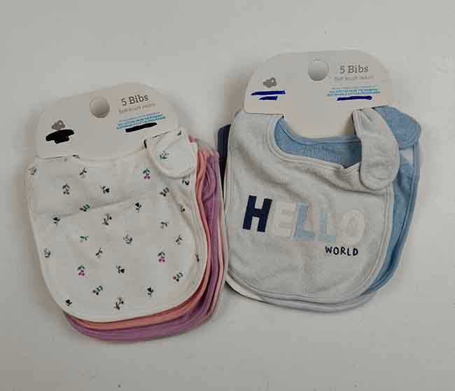 A31374 | PRIMARK Baby 5-Pack Two Layer Terry Bibs