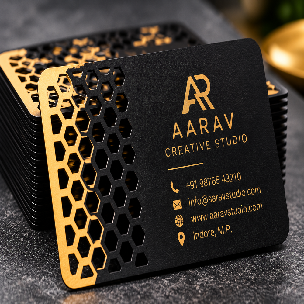 Laser Cut Visiting Card - Wood, 54x86 Mm, Brown | Features Razor Blade Shape, Laser Engraving, Ideal For Hair Salons And Stylish Brands