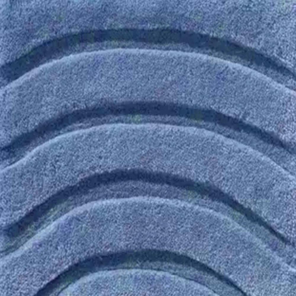 Blue Abstract Wavy Tufted Rug for Modern Home Decor