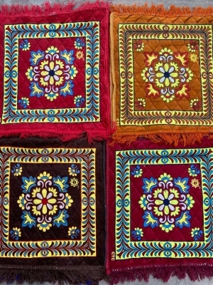Velvet Pooja Asan Mat - Material: Wool