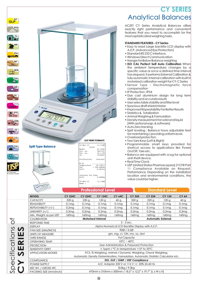 Aczet Analytical Balance CY 224 C Aczet, 220g, 0.1Mg (0.0001G)