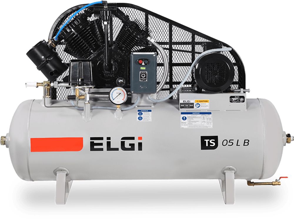 Elgi Ts07 Lb 7.5 Hp 220L Two Stage Reciprocating Air Compressor - Air Consumption: Fad 24.8 Cfm (702 Lpm)