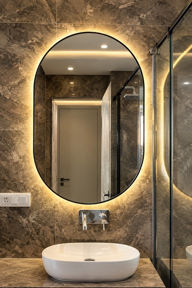 Aluminium Framed Light Mirror