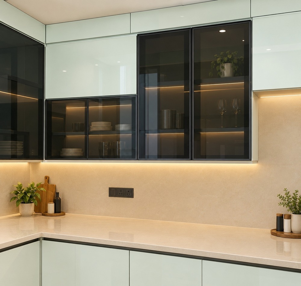 Kitchen Profile Shutter With Glass