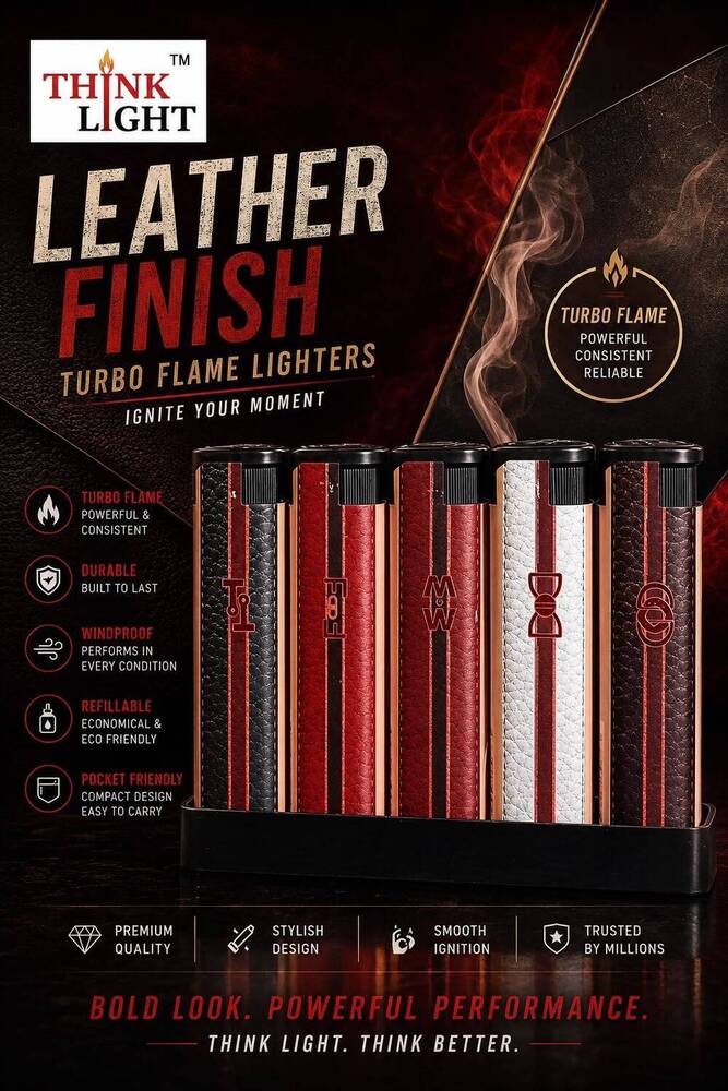 Leather Finish Turbo Flame Lighter