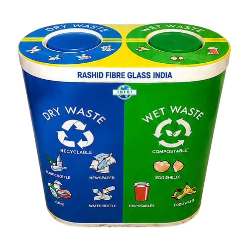 FRP Color Coded Duo Dustbin With Swing Lids
