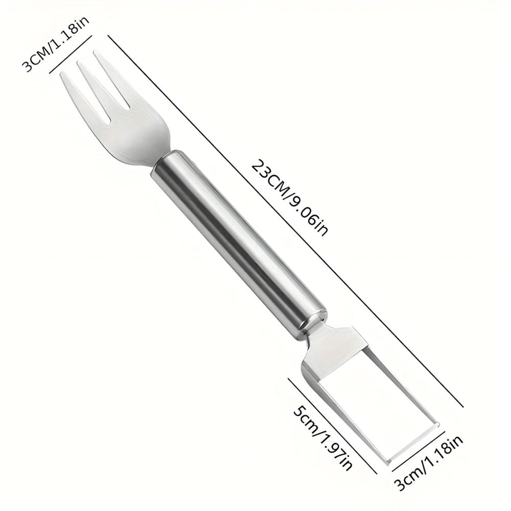 Stainless Steel Dual Purpose Fruit Fork - Application: Cutting