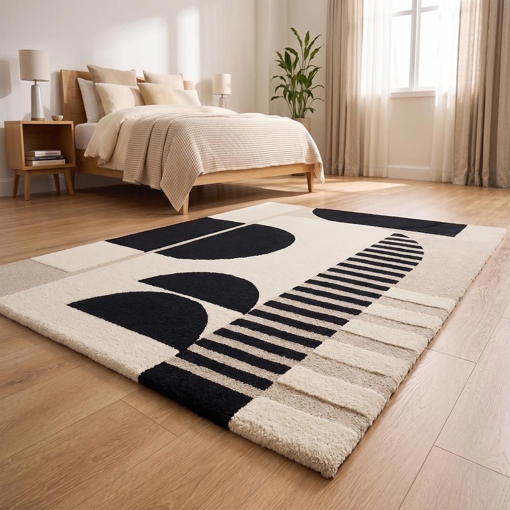 Modern Abstract Geometric Tufted Area Rug