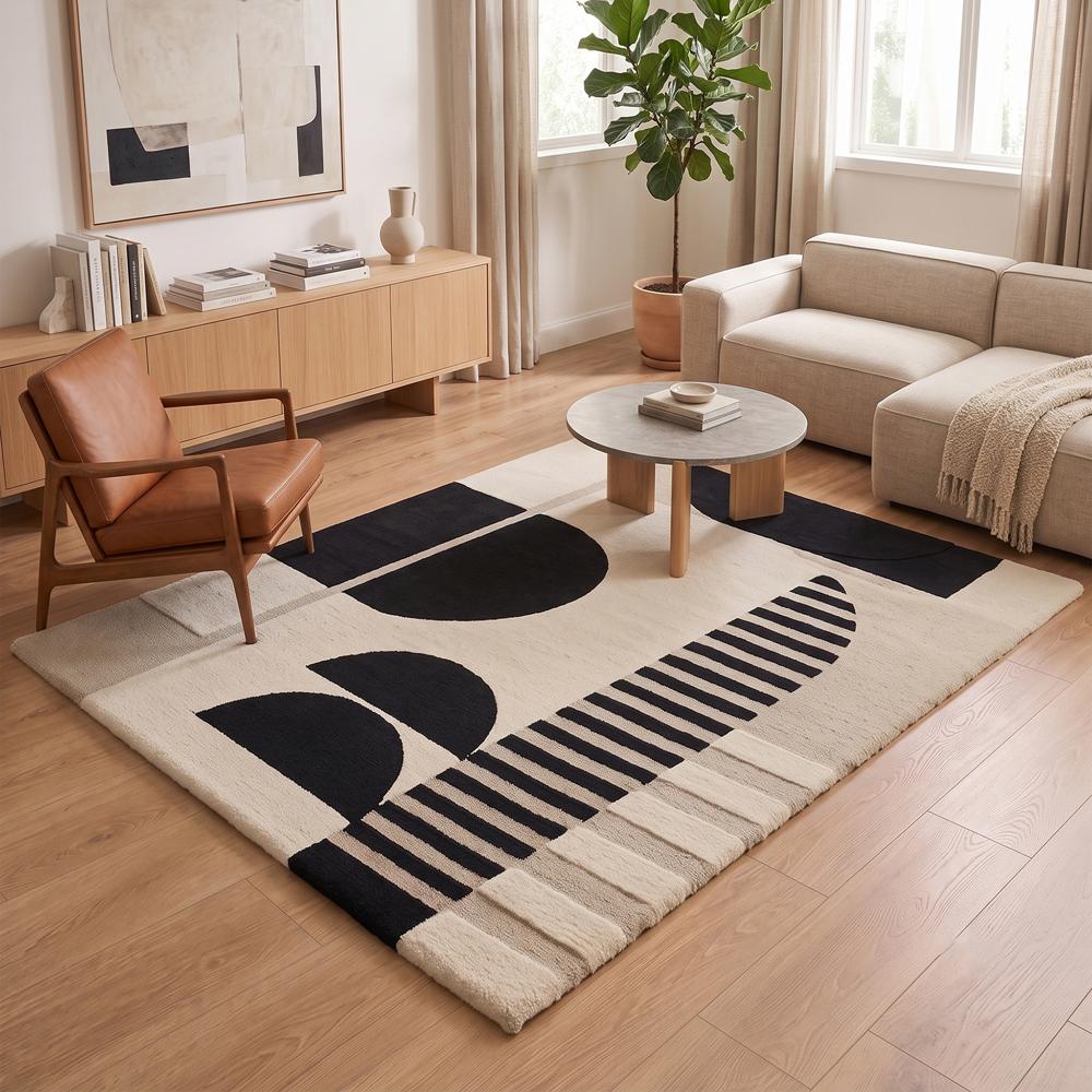 Modern Abstract Geometric Tufted Area Rug