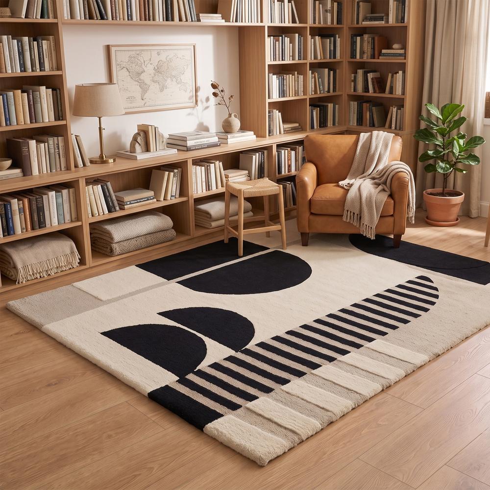 Modern Abstract Geometric Tufted Area Rug