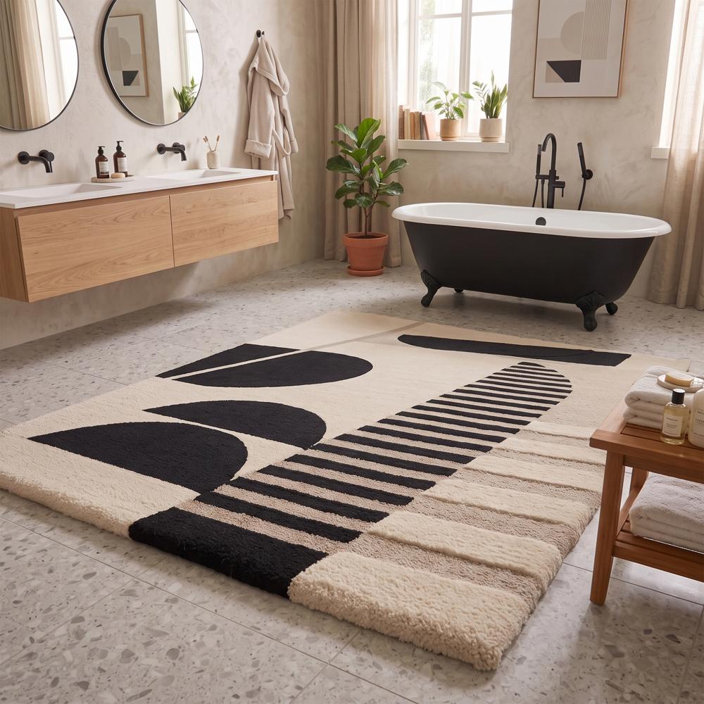 Modern Abstract Geometric Tufted Area Rug