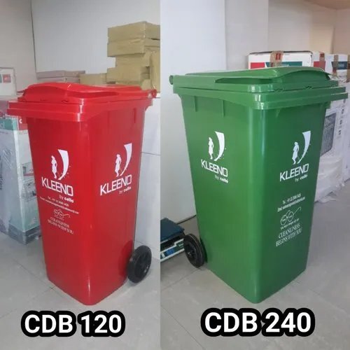 Cello Kleeno Green HDPE Wheel Dustbin