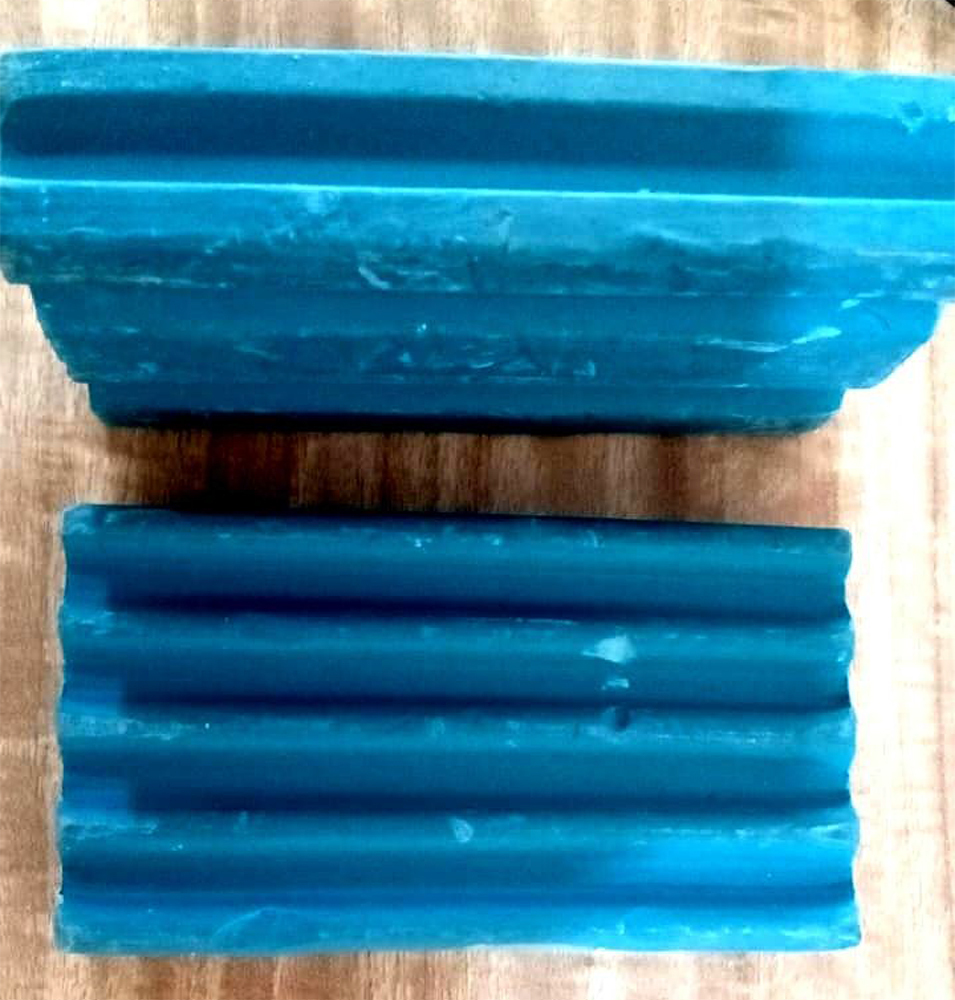 Blue Rectangular Laundry Detergent Cake