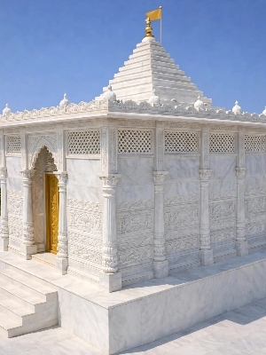 Marble Temple Construction Services - Color: Off - White