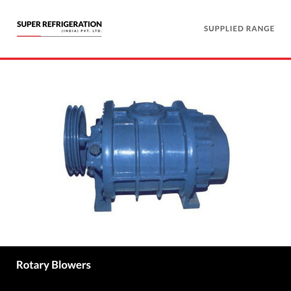 Rotary Air Blower Twin Lobe - Flow Rates 25m3/hr To 400m3/hr, Blue Color, Industrial Application Ready To Install