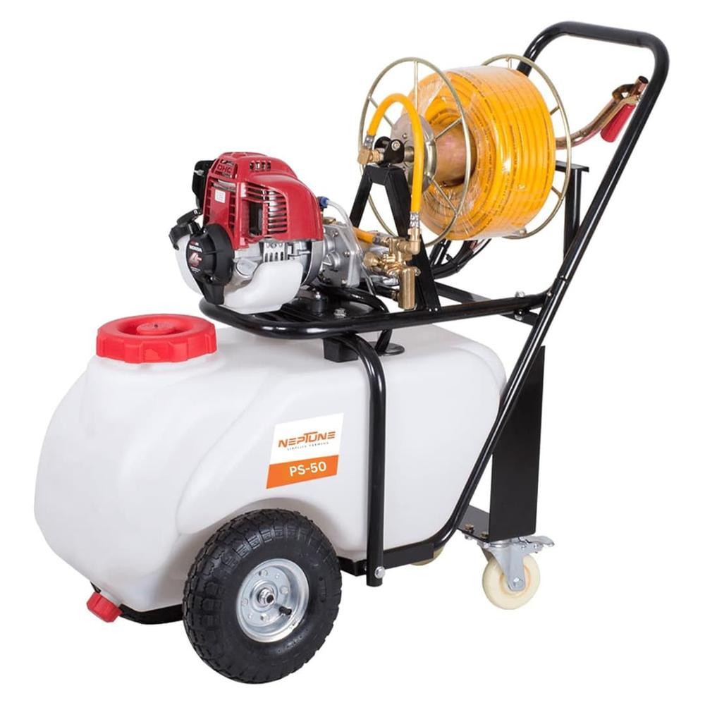 Neptune PS-50 Portable Trolley Power Sprayer 4 Stroke 35 CC Petrol Engine 50 Ltr Tank Capacity 50-meter long
