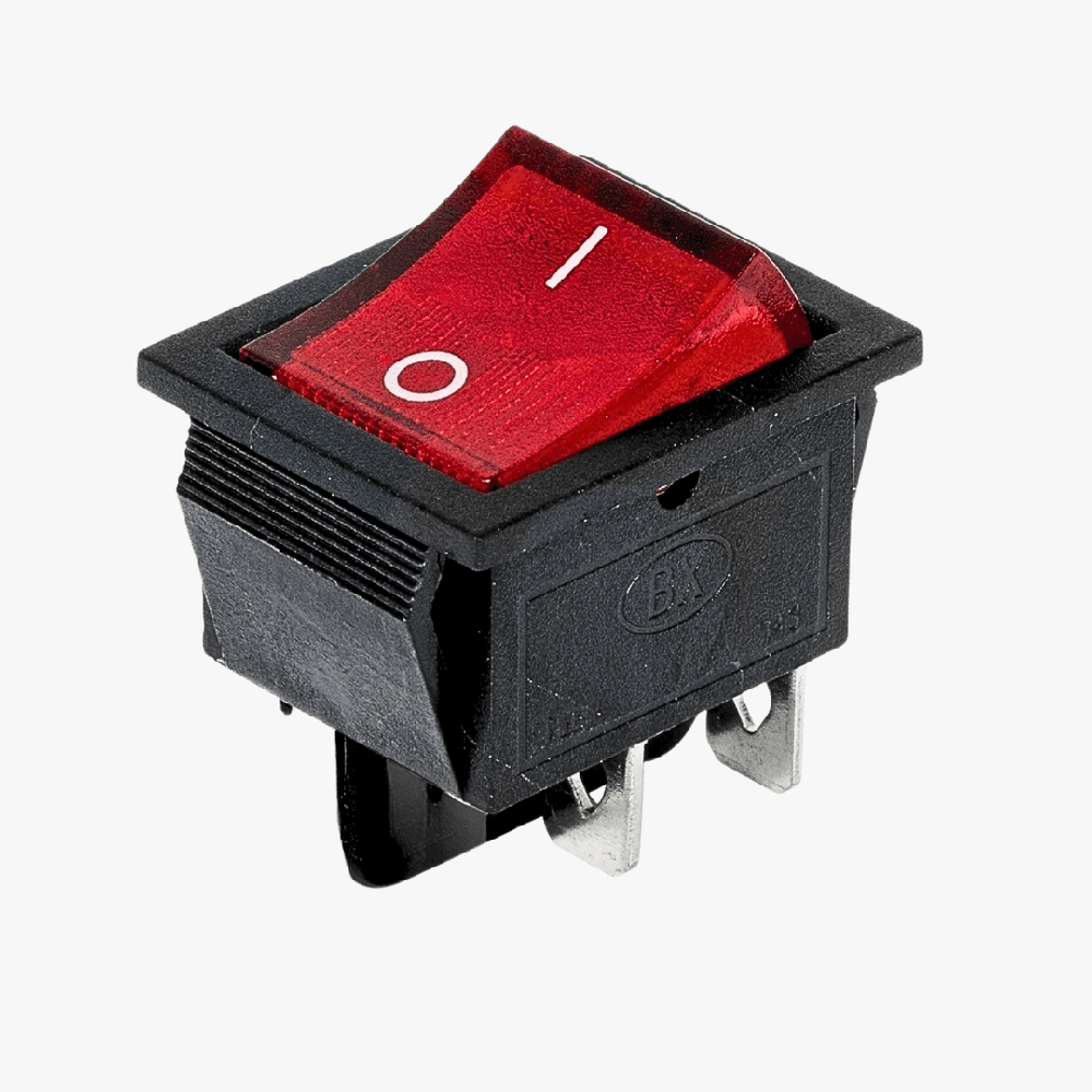 Neptune Red Rocker Power Switch - Durable ON/OFF Electrical Control for Machines & Appliances