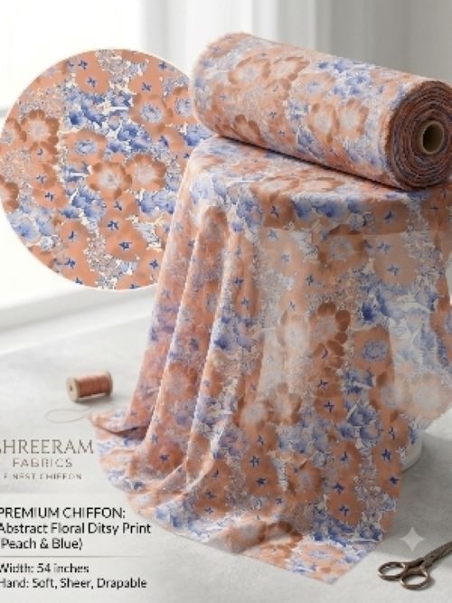 Poly chiffon printed fabric
