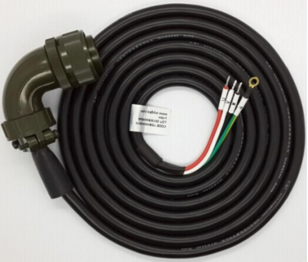 Servo Power Cable - Copper Shielded, 4 Core, 3 Meter, Grey | High Flex, Pvc Insulation, Factory Crimped Ends, Rohs Compliant