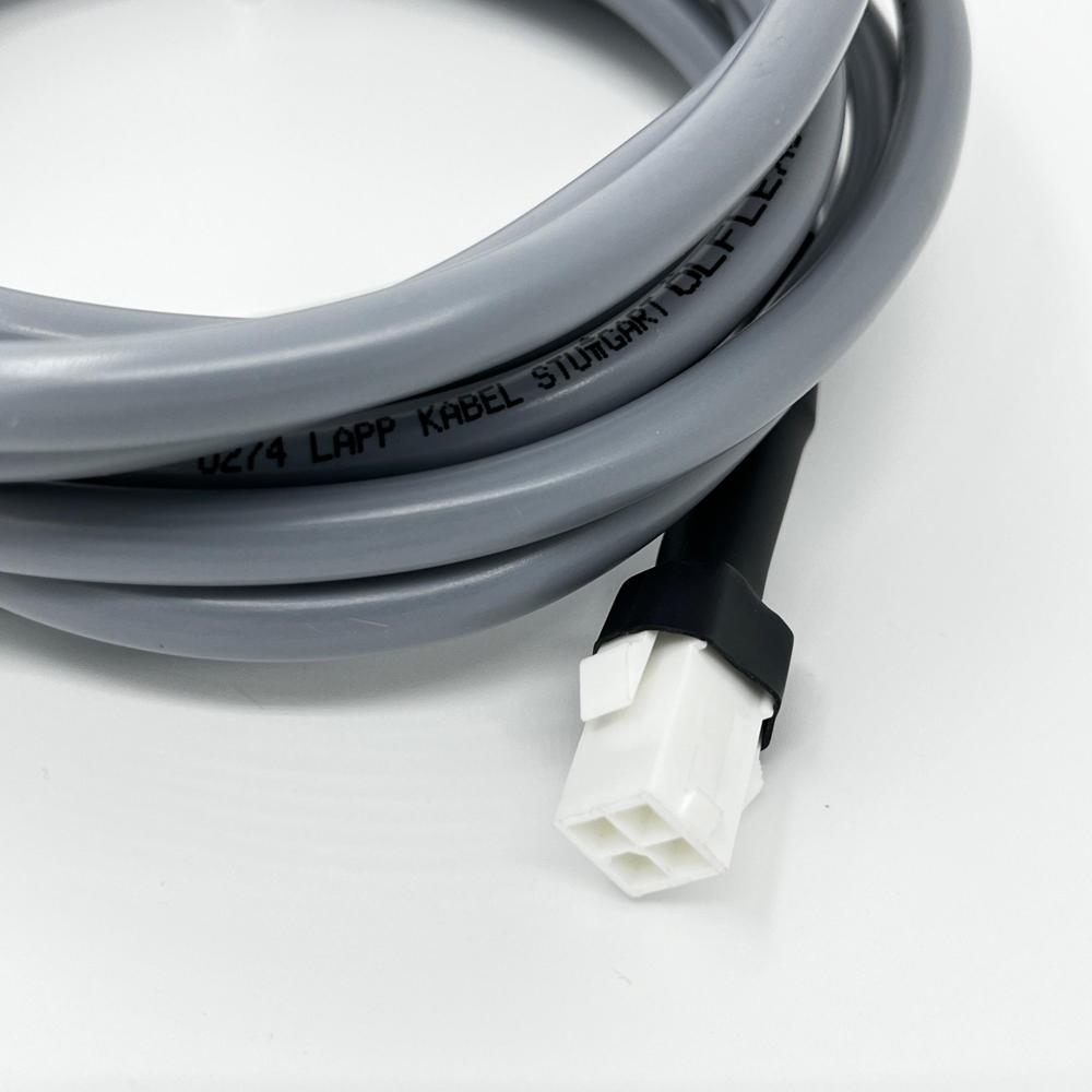 Servo Power Cable - Copper Shielded, 4 Core, 3 Meter, Grey | High Flex, Pvc Insulation, Factory Crimped Ends, Rohs Compliant