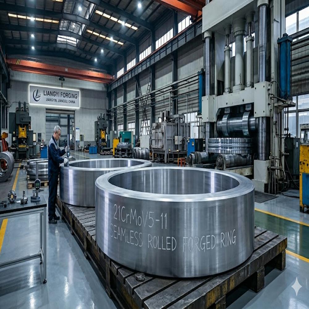 1.8070 21CrMoV5 11 Low Alloy Cr Mo V Steel Forgings for Large Steam Turbine Rotors and High Temperature Bolting Bars, Discs and Rings Jiangsu Liangyi