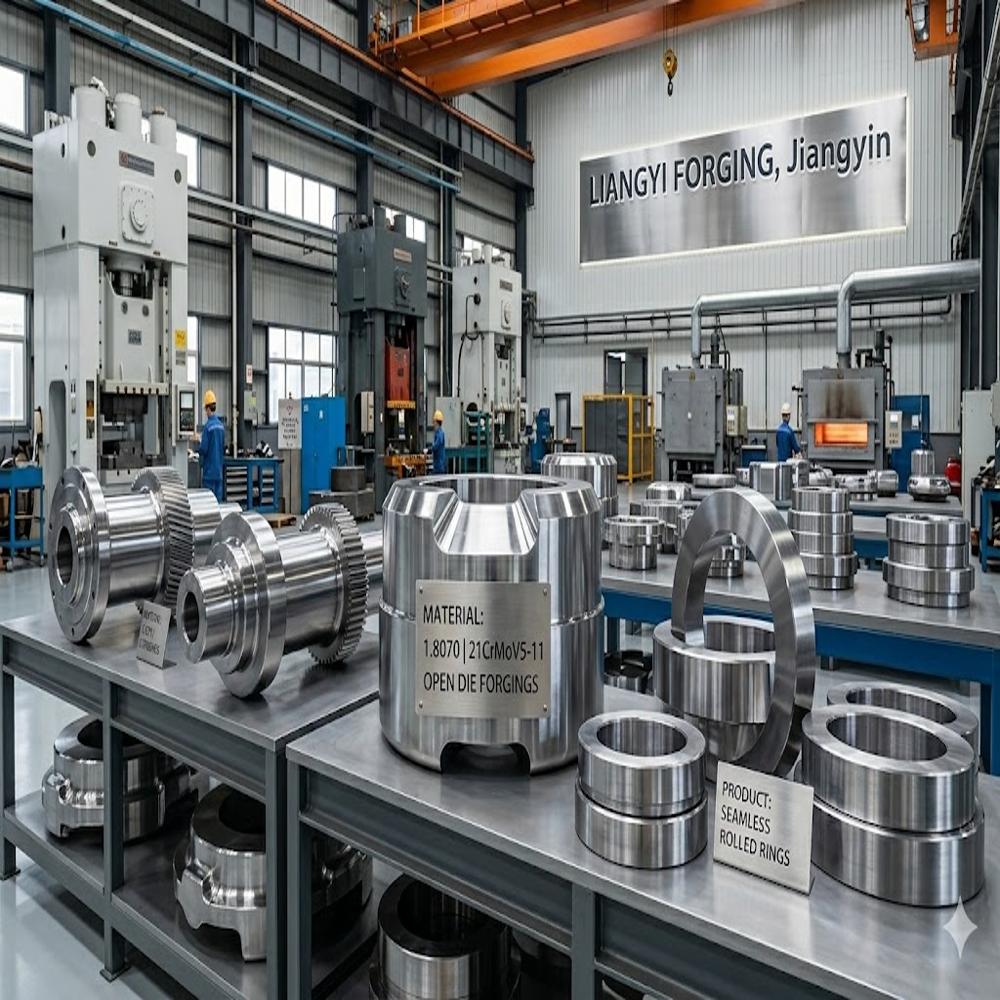 1.8070 21CrMoV5 11 Low Alloy Cr Mo V Steel Forgings for Large Steam Turbine Rotors and High Temperature Bolting Bars, Discs and Rings Jiangsu Liangyi