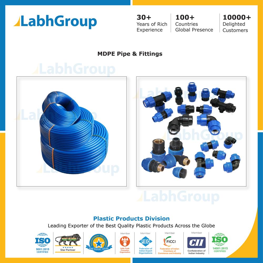 Mdpe Pipe & Fittings - Color: Black / Blue / Yellow / As Per Requirement