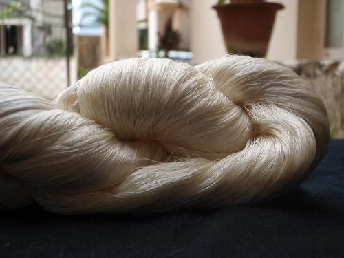 Cream Nm 210/2 Mulberry Spun Silk Yarn