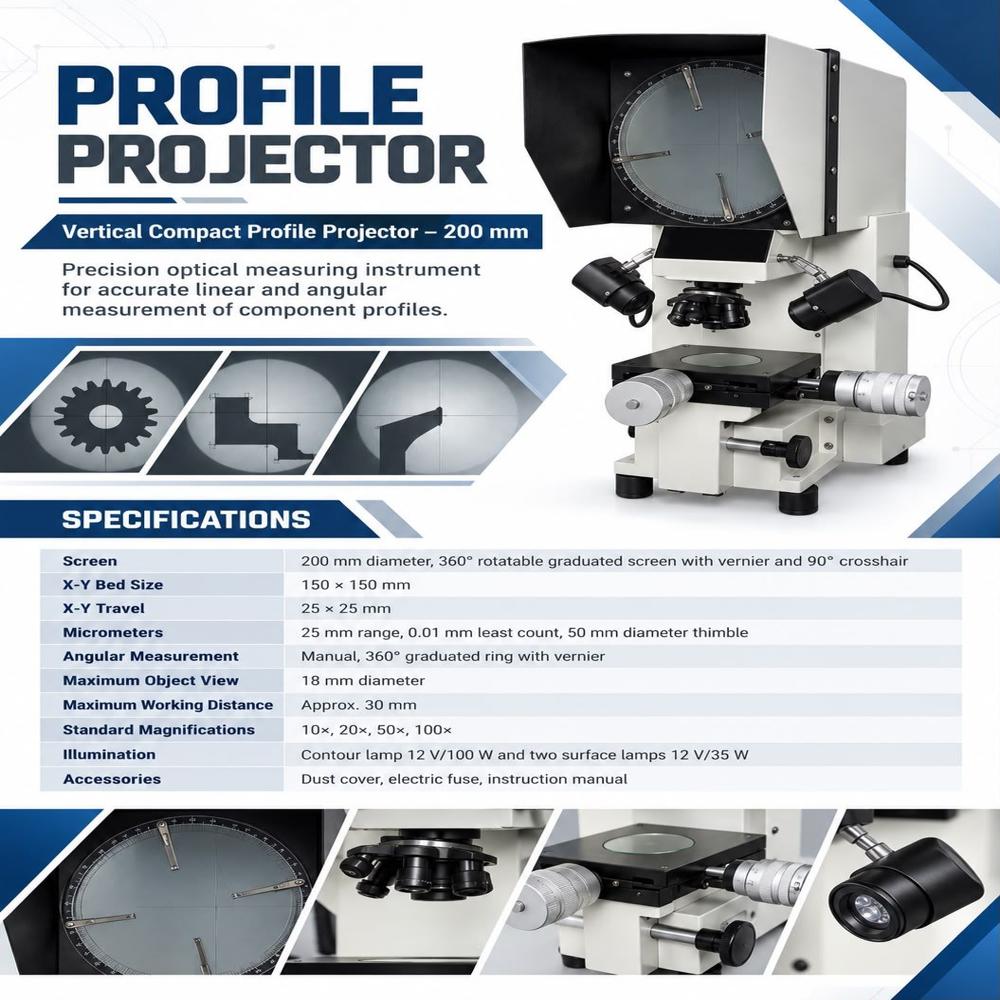 Profile Projector Machine - Color: White
