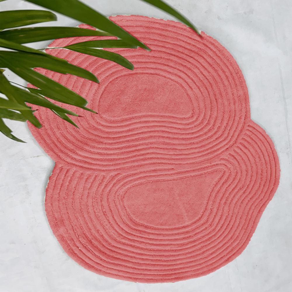 Red Color Hand Tufted Rug for Living Room Bedroom Modern Home Decor