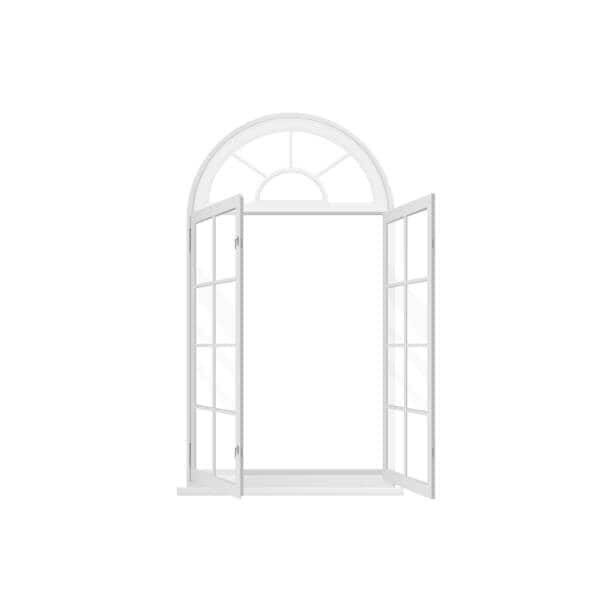 White UPVC Arched Window For Home