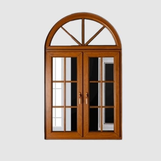 Golden Oak UPVC Arch Window