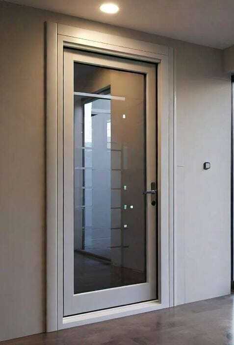 White Plain Rectangular UPVC And Glass Hinged Door