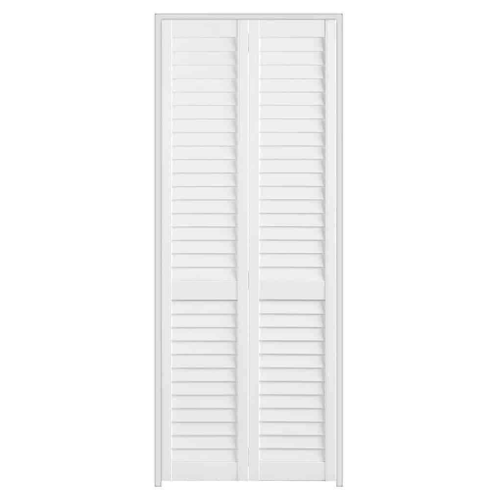 White UPVC Louver Door