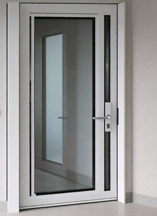 White Rectangular Soundproof UPVC And Glass Door