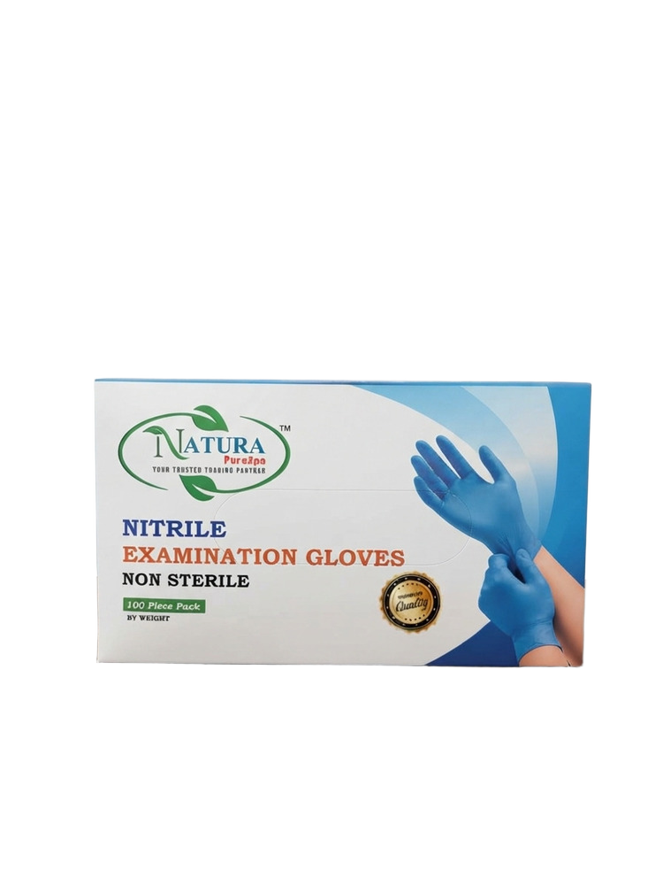 Nitrile Examination Gloves-100 Piece Pack - Color: Blue