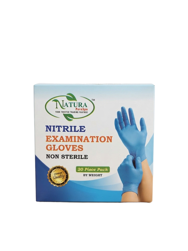 Nitrile Examination Gloves-20 Piece Pack - Color: Blue