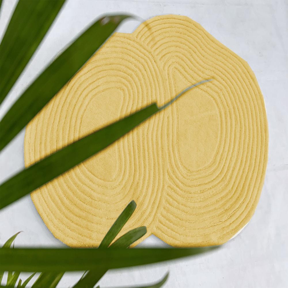 Yellow Color Hand Tufted Rug for Living Room Bedroom Modern Home Decor